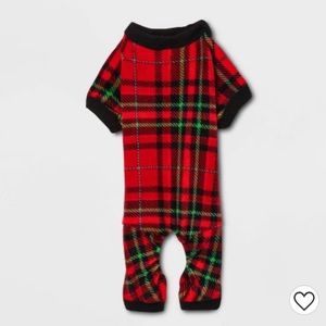 Dog and Cat Holiday Tartan Print PJ in size XS & S